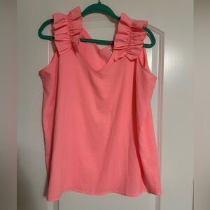 Zenana Outfitters Coral Ruffle Sleeve Blouse